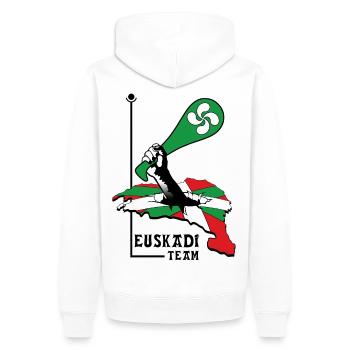 Euskadi-Team 06 - Männer Premium Bio Hoodie - Weiß - Hinten - Nico (187cm)