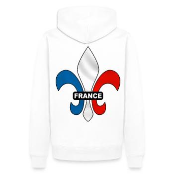 france - fleur de lys - Sweat à capuche Premium bio Homme - blanc - Dos - Nico (187cm)