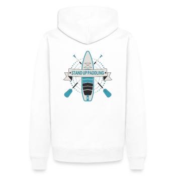 Stand up paddle SUP paddle - Sweat à capuche Premium bio Homme - blanc - Dos - Nico (187cm)