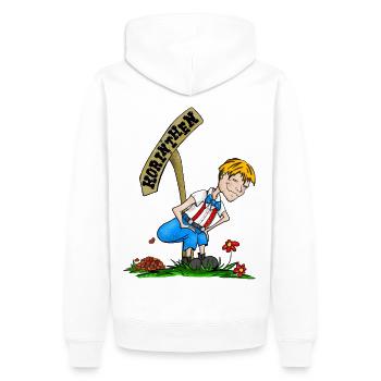 Craquelin Blonde - Sweat à capuche Premium bio Homme - blanc - Dos - Nico (187cm)