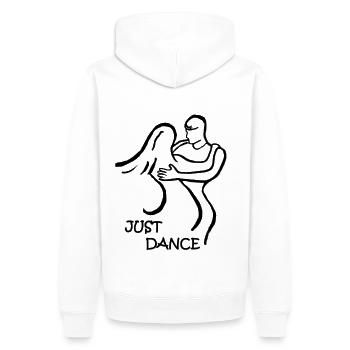 ZOUK-TANZ-GESCHENK JUST DANCE - Männer Premium Bio Hoodie - Weiß - Hinten - Nico (187cm)