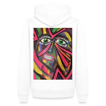 Luminous Portrait Mosaic - Men’s Premium Organic Hoodie - white - Back - Nico (187cm)