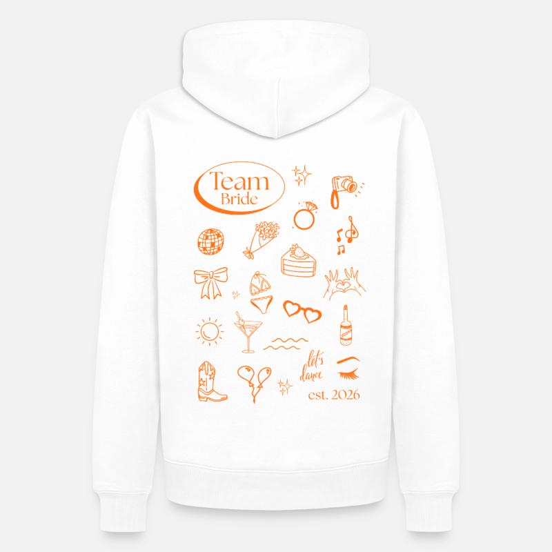 Icônes de l’équipe Bride 2026 - Sweat à capuche Premium bio Homme - blanc