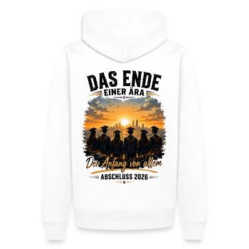 Das Ende einer Ära – Schulabschluss 2026 - Männer Premium Bio Hoodie - Weiß - Hinten - Nico (187cm)