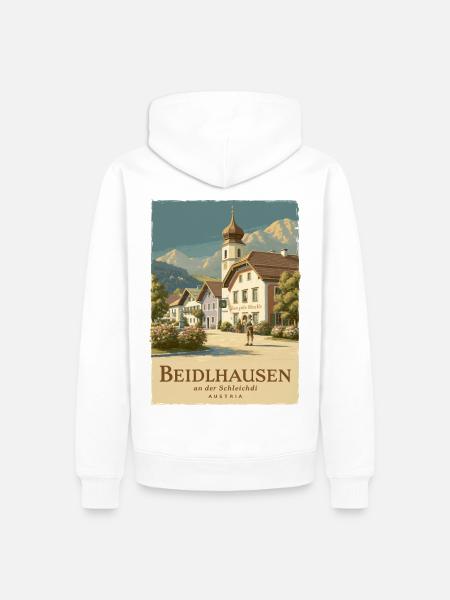 Beidlhausen Poster - Alpen Dorfharmonie - Männer Premium Bio Hoodie - Weiß