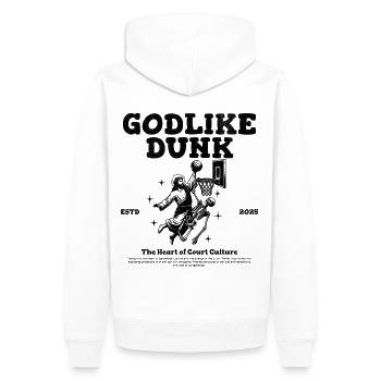 God like Dunk Basketball - Men’s Premium Organic Hoodie - white - Back - Nico (187cm)