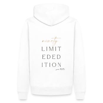 90th Birthday limited edition since 1935 Gift - Men’s Premium Organic Hoodie - white - Back - Nico (187cm)