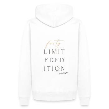 40th Birthday limited edition since 1985 Gift - Men’s Premium Organic Hoodie - white - Back - Nico (187cm)