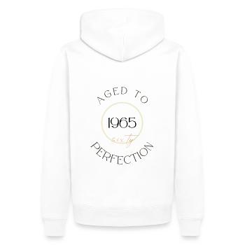 60th Birthday, aged to perfection 1965, gift - Men’s Premium Organic Hoodie - white - Back - Nico (187cm)