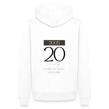 20e anniversaire ans d’être génial 2005 Cadeau - Sweat à capuche Premium bio Homme - blanc - Dos - Nico (187cm)