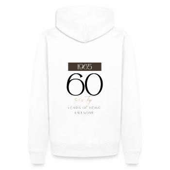 60e anniversaire ans d’être génial 1965 cadeau - Sweat à capuche Premium bio Homme - blanc - Dos - Nico (187cm)