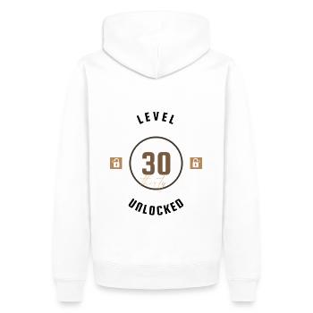 30th Birthday Level thirty unlocked, gift - Men’s Premium Organic Hoodie - white - Back - Nico (187cm)