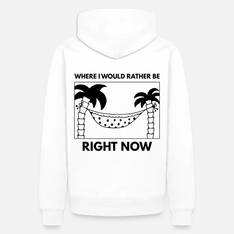 où je préférerais être en ce moment Palm Beach Chill - Sweat à capuche Premium bio Homme - blanc