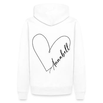Annabell Name Herzlinie - Männer Premium Bio Hoodie - Weiß - Hinten - Nico (187cm)