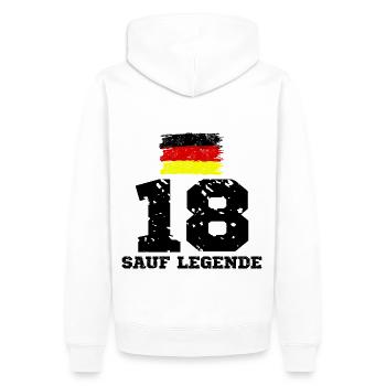 Deutschland Sauf Trikot Mallorca Party Legende - Männer Premium Bio Hoodie - Weiß - Hinten - Nico (187cm)