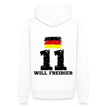 Deutschland Sauf Trikot Mallorca Fußball Party - Männer Premium Bio Hoodie - Weiß - Hinten - Nico (187cm)