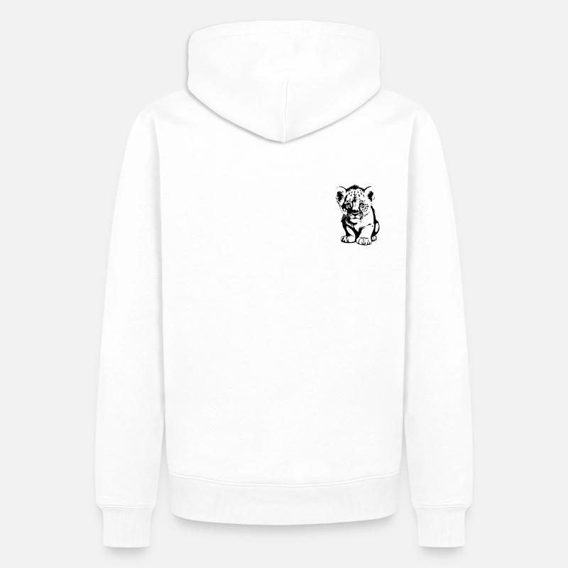 mignon bébé lion comme illustration vectorielle - Sweat à capuche Premium bio Homme - blanc