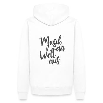 Musique au monde de DJ Djane musicien disant cadeau - Sweat à capuche Premium bio Homme - blanc - Dos - Nico (187cm)