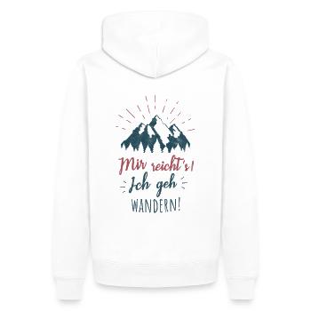 Mir reicht´s ich geh wandern Wander Sprüche Mir r - Männer Premium Bio Hoodie - Weiß - Hinten - Nico (187cm)