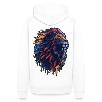 Lion - Sweat à capuche Premium bio Homme - blanc - Dos - Nico (187cm)