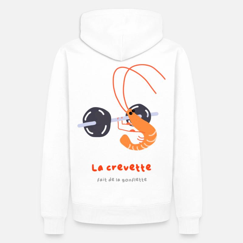 Die Garnele bläht sich auf - Männer Premium Bio Hoodie - Weiß