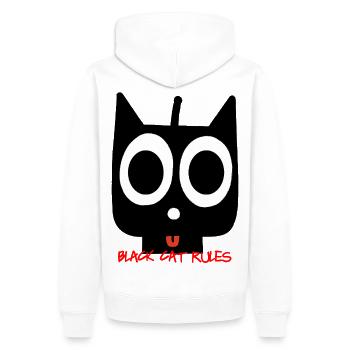 chat noir - Sweat à capuche Premium bio Homme - blanc - Dos - Nico (187cm)
