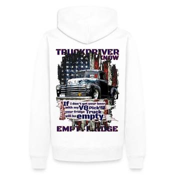 Camion à bière V8 pour un réfrigérateur plein - Sweat à capuche Premium bio Homme - blanc - Dos - Nico (187cm)