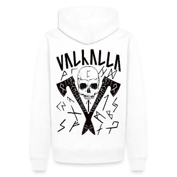 Valhalla Runes - Männer Premium Bio Hoodie - Weiß - Hinten - Nico (187cm)