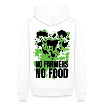 Keine Bauern keine Nahrung, und Nutztier, Landwirtschaft, Bauernhof - Männer Premium Bio Hoodie - Weiß - Hinten - Nico (187cm)