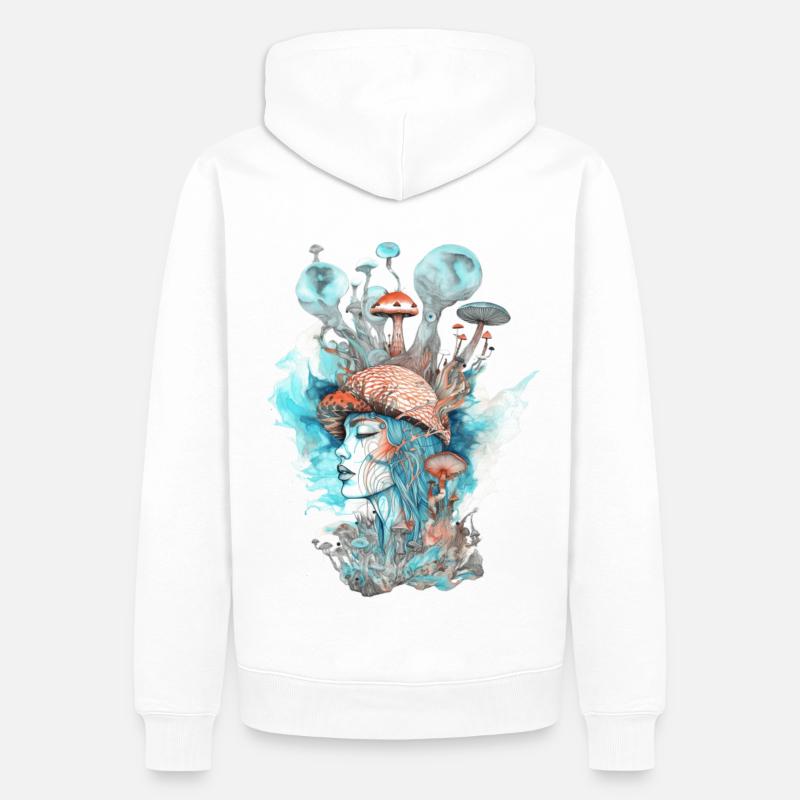 Trippy Schamane - Männer Premium Bio Hoodie - Weiß