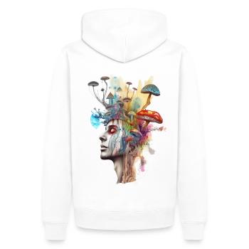 Trippy Shaman - Sweat à capuche Premium bio Homme - blanc - Dos - Nico (187cm)