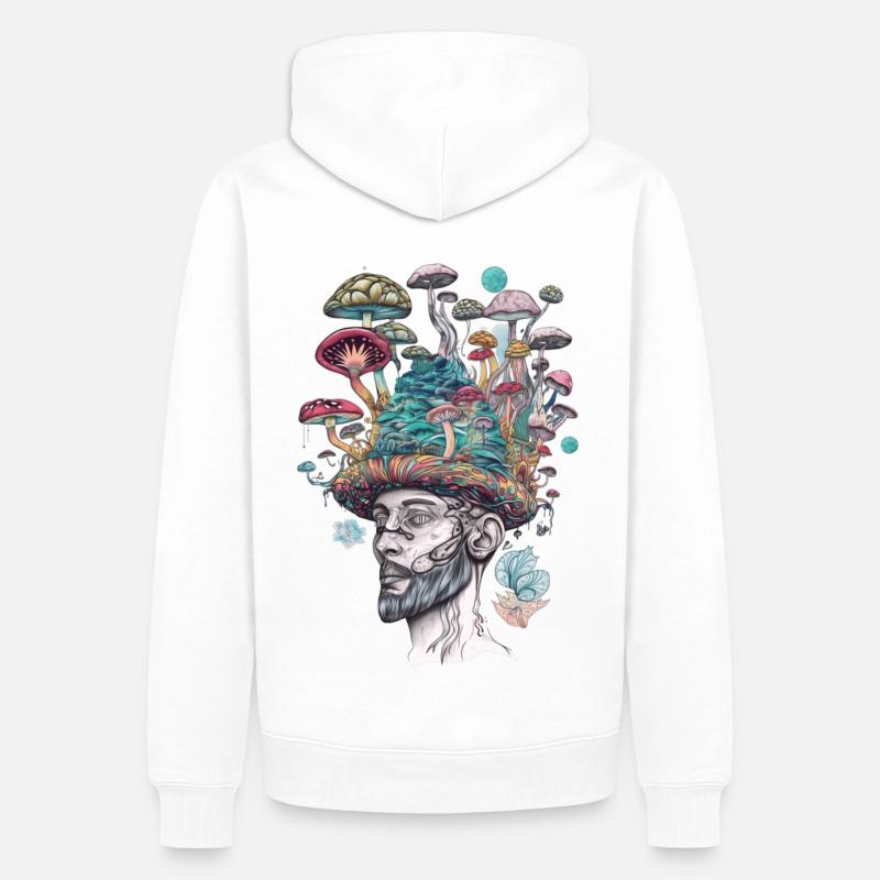 Trippy Schamane - Männer Premium Bio Hoodie - Weiß