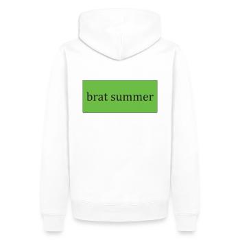 brat summer - Männer Premium Bio Hoodie - Weiß - Hinten - Nico (187cm)