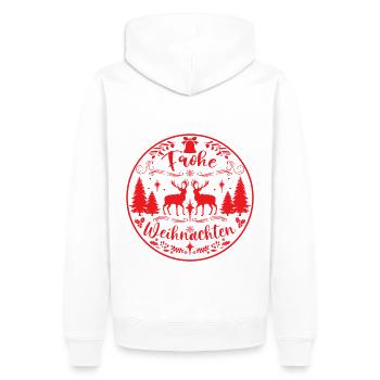 Joyeux Noël - Sweat à capuche Premium bio Homme - blanc - Dos - Nico (187cm)