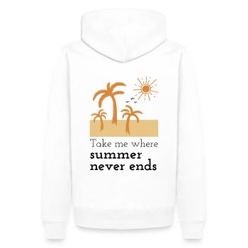 Sommer Palmen Strand Sonne Urlaub Geschenk - Männer Premium Bio Hoodie - Weiß - Hinten - Nico (187cm)