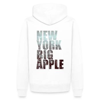 New York Big Apple Skyline États-Unis - Sweat à capuche Premium bio Homme - blanc - Dos - Nico (187cm)