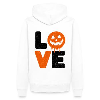 Halloween Love Lustiger Spruch Sprüche - Männer Premium Bio Hoodie - Weiß - Hinten - Nico (187cm)