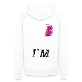 Je suis Bisexuel - Je suis B LGBT Tolérance Liberté - Sweat à capuche Premium bio Homme - blanc - Dos - Nico (187cm)