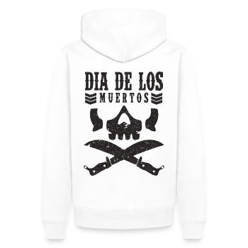 Crâne de Dia de los Muertos - Sweat à capuche Premium bio Homme - blanc - Dos - Nico (187cm)