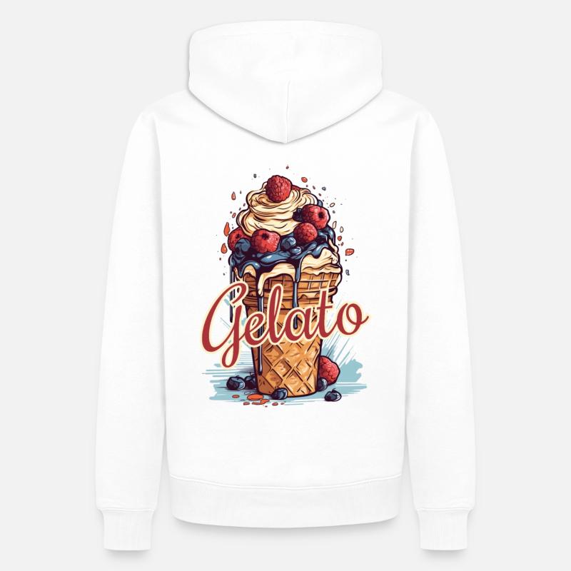Gelato Eis Eiscreme Eisdiele - Männer Premium Bio Hoodie - Weiß