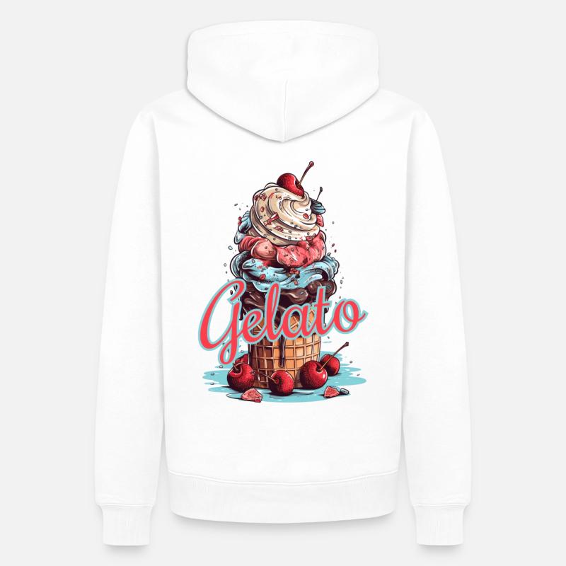 Gelato Eis Eiscreme Eisdiele - Männer Premium Bio Hoodie - Weiß