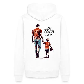 Cadeau de la fête des pères du football américain - Sweat à capuche Premium bio Homme - blanc - Dos - Nico (187cm)