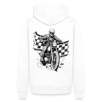 Motorcross Biker Motorrad Enduro Motorcross Dirt - Männer Premium Bio Hoodie - Weiß - Hinten - Nico (187cm)