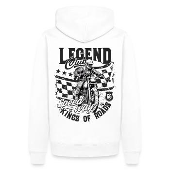 Motorcross Legend Speedway Enduro Dirt Bike - Männer Premium Bio Hoodie - Weiß - Hinten - Nico (187cm)