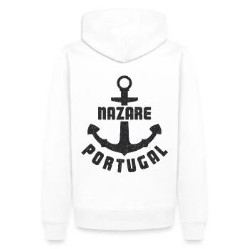 Port d’ancrage du point de pêche de Nazare - Sweat à capuche Premium bio Homme - blanc - Dos - Nico (187cm)