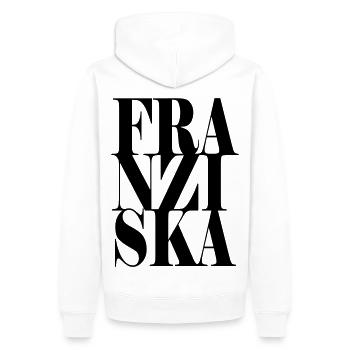 Franziska Name Vorname Moderne Schrift Wort Art - Männer Premium Bio Hoodie - Weiß - Hinten - Nico (187cm)