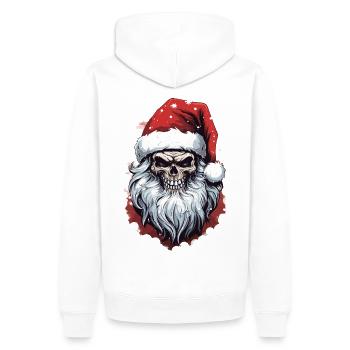 Mauvais Père Noël laid Noël Père Noël cadeau - Sweat à capuche Premium bio Homme - blanc - Dos - Nico (187cm)