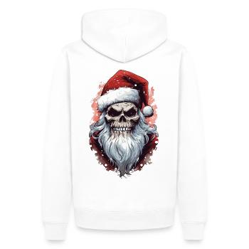 Mauvais Père Noël laid Noël Père Noël cadeau - Sweat à capuche Premium bio Homme - blanc - Dos - Nico (187cm)