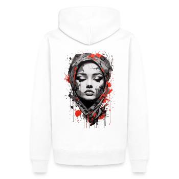Graffiti Coloré Jeune Femme Art Abstrait - Sweat à capuche Premium bio Homme - blanc - Dos - Nico (187cm)