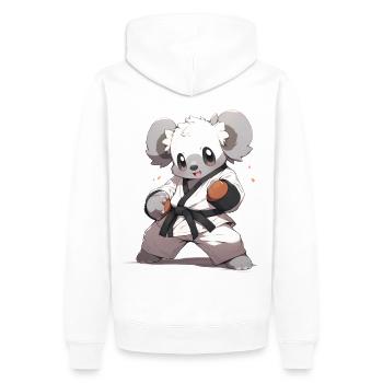 Drôle Koala Arts Martiaux MMA Kawaii Arts Martiaux - Sweat à capuche Premium bio Homme - blanc - Dos - Nico (187cm)